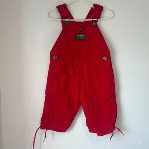 Vintage OshKosh B’gosh Vestbak Red Corduroy Overalls Toddler USA Made